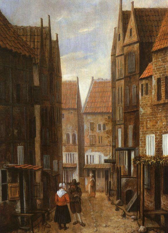 Jacobus Vrel Street Scene with Couple in Conversation China oil painting art